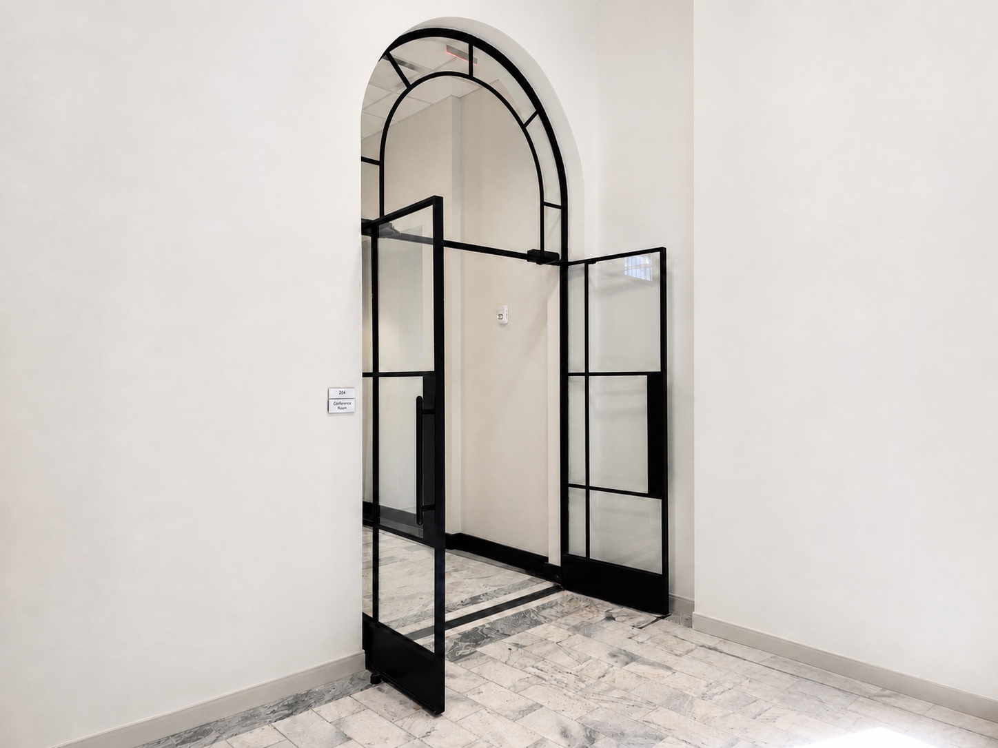 Emory arched steel doors
